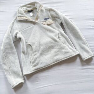 Patagonia Pullover Sweater Womens Small Cream/WhiteRe Tool Thermal Fleece Jacket